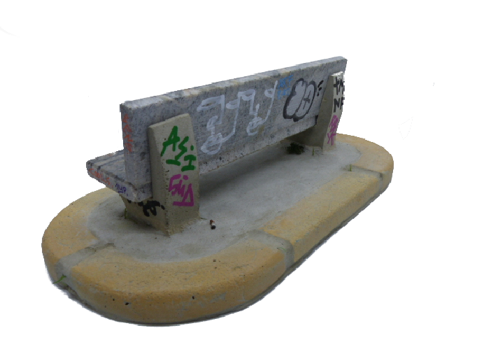 Miniaturbank grau